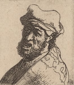 Mand, der græder, tre kvarter tilbage, ca. 16301631. af Rembrandt van Rijn