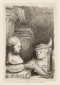 Mand tegner fra en rollebesætning af Rembrandt van Rijn