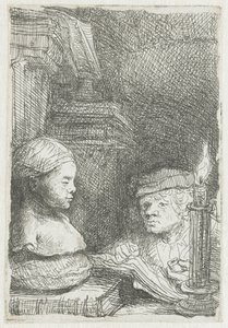 Mand tegner fra en rollebesætning af Rembrandt van Rijn