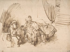 Nathan formaner David, 1650-55. af Rembrandt van Rijn