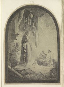 Opwekking van Lazarus: grote plade Samling af 85 originale tryk (serietitel) af Rembrandt van Rijn