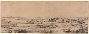 Panorama nær Bloemendaal, der viser Saxenburg-gården (guldgraverens mark) af Rembrandt van Rijn