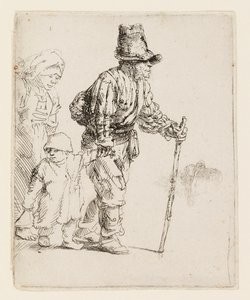 Bondefamilie på vandring af Rembrandt van Rijn