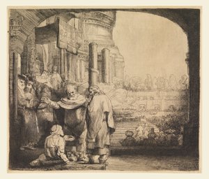 Peter og Johannes ved templets port af Rembrandt van Rijn