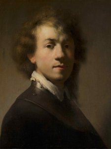 Portræt af Rembrandt med en kløft, ca. 1629. af Rembrandt van Rijn