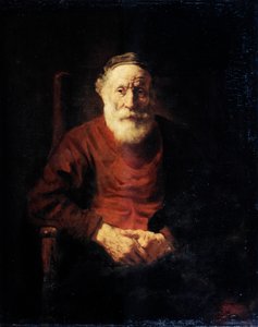 Portræt af en gammel mand i rødt, 1652-1654. af Rembrandt van Rijn
