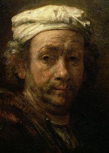 Portræt af kunstneren ved hans staffeli, detalje af ansigtet, 1660 (detalje af 91054)