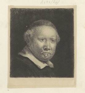 Portræt af forfatteren Lieven Willemsz. van Coppenol: stor tallerken Recueil de quatre-vingt-cinq estampes originales (serietitel) af Rembrandt van Rijn
