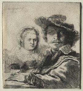 Rembrandt og hans kone Saskia af Rembrandt van Rijn