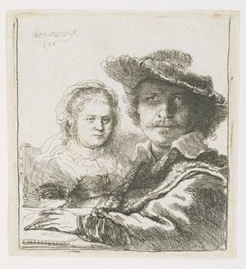 Rembrandt and His Wife Saskia, 1636 af Rembrandt van Rijn