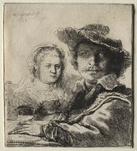 Rembrandt og hans kone Saskia af Rembrandt van Rijn