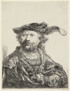 Rembrandt med fløjlshue af Rembrandt van Rijn