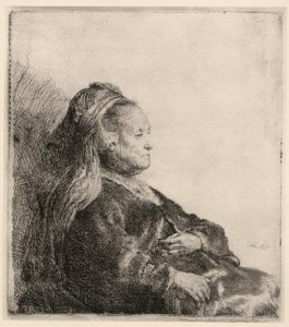 Rembrandts mor, i et orientalsk pandebånd af Rembrandt van Rijn
