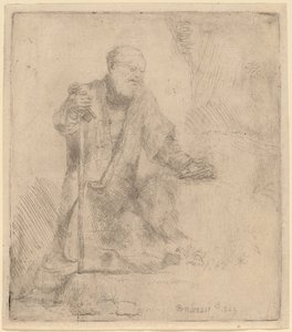 Sankt Peter i anger af Rembrandt van Rijn