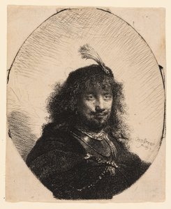 Selvportræt (?) med Plumed Cap og Sænket Sabel af Rembrandt van Rijn