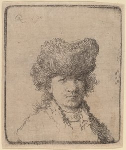 Selvportræt i en pelshue af Rembrandt van Rijn