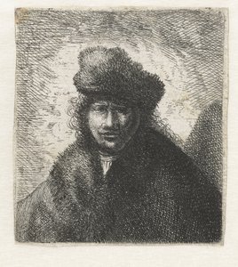 Selvportræt i en skrå pelshætte: Bust, CA 1631. af Rembrandt van Rijn