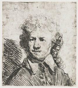 Selvportræt, barhovedet Selvportræt barhovet: buste, groft ætset af Rembrandt van Rijn