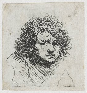 Selvportræt lænet frem: buste af Rembrandt van Rijn
