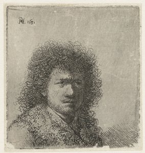 Selvportræt med busket hår: buste af Rembrandt van Rijn