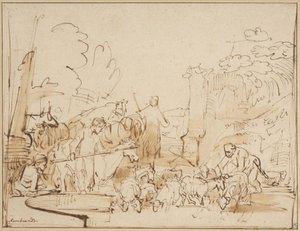 Hyrder og hyrdehjorde af Rembrandt van Rijn