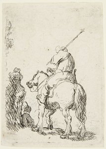 Soldat til hest af Rembrandt van Rijn
