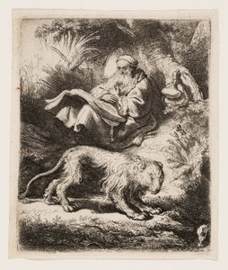 St. Jerome Reading af Rembrandt van Rijn