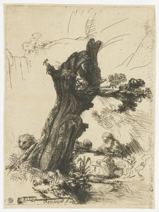 St. Jerome ved siden af en pil af Rembrandt van Rijn