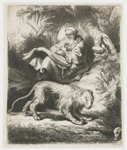 Sankt Jerome læser af Rembrandt van Rijn