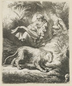 Sankt Jerome læser af Rembrandt van Rijn