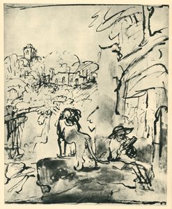 Sankt Hieronymus læser i et landskab, 1649, 1943. af Rembrandt van Rijn