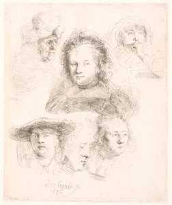 Undersøgelser af leder af Saskia og andre af Rembrandt van Rijn