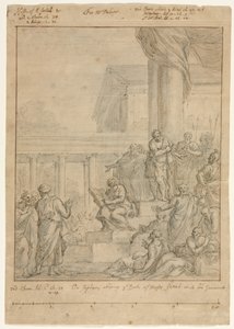 Studie for kong Josias, der river sine klæder af Rembrandt van Rijn