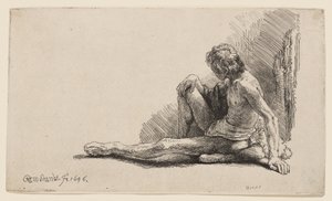 Studie efter nøgenmodel af Rembrandt van Rijn