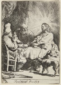 Aftensmad på Emmaus (lille ret) af Rembrandt van Rijn
