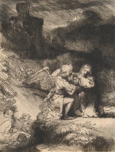 Kvalen i haven, ca. 1657 (ætsning og tørnål) af Rembrandt van Rijn