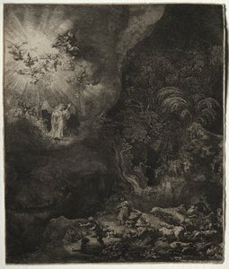 Englen, der viser sig for hyrderne, 1634. af Rembrandt van Rijn