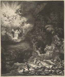 Englen, der viser sig for hyrderne, 1634. af Rembrandt van Rijn
