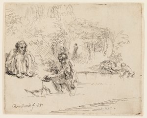 Badegæsterne af Rembrandt van Rijn