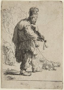 Den blinde violinist af Rembrandt van Rijn