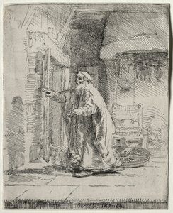 The Blindness of Tobit: The Larger Plate, 1651. af Rembrandt van Rijn