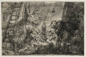 Omskæringen i stalden, 1654. af Rembrandt van Rijn