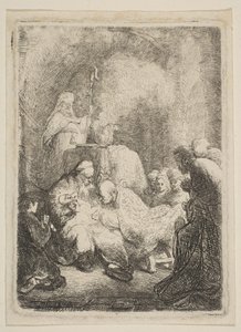 Omskæringen: Lille tallerken, ca. 1630. af Rembrandt van Rijn