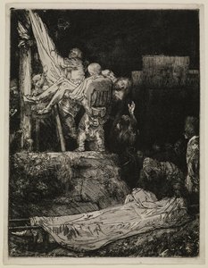 »Nedtagelsen fra korset« i fakkellys af Rembrandt van Rijn