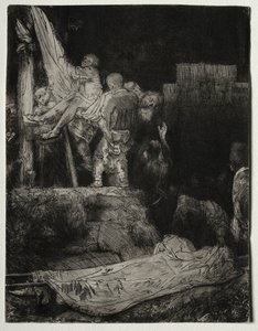 Nedstigningen fra korset ved fakkellys, 1654. af Rembrandt van Rijn