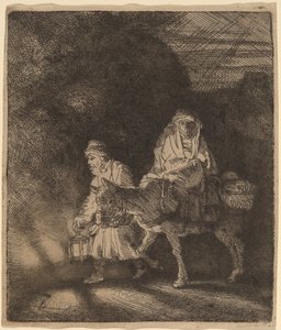 Flugten til Egypten: et natstykke af Rembrandt van Rijn
