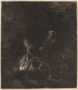 Flugten til Egypten: et natstykke af Rembrandt van Rijn