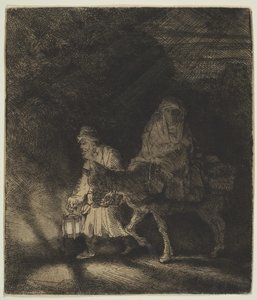 Flugten til Egypten: et natstykke, 1651. af Rembrandt van Rijn