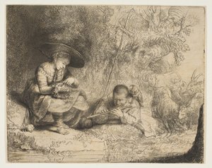 Fløjtespilleren, 1642. af Rembrandt van Rijn