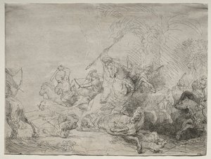 Den store løvejagt af Rembrandt van Rijn